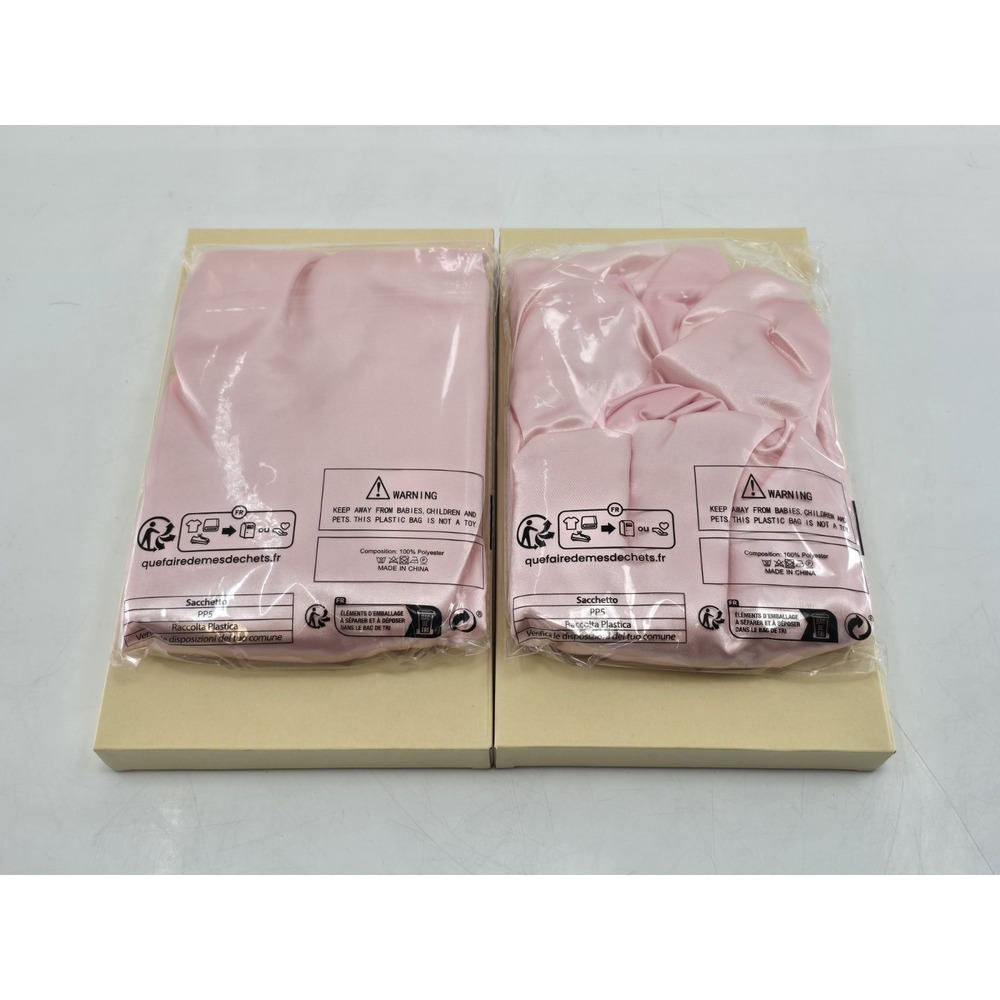 2 lot Reversible Satin Doubly Layer Hair Bonnet - Adjustable - Color Pink